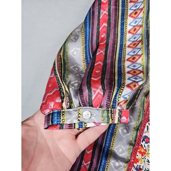 Oddi Anthropology Floral Peasant Top Size Large Boho Hippie Festival - Picture 5 of 12